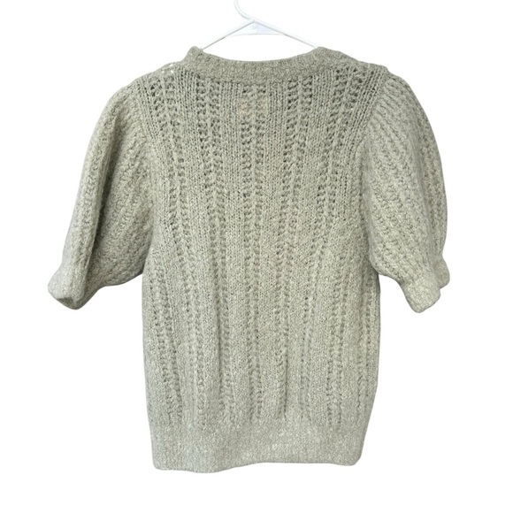 Bellerose Italian Yarn Alpaca Wool Short Sleeve Sweater - Size 2 - Green Floral - Picture 11 of 12